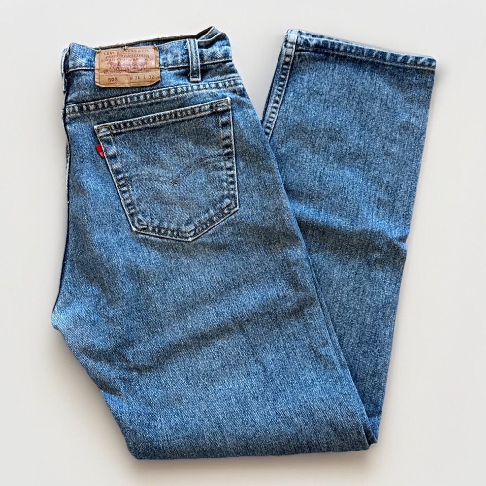 Vintage‎ Levis 505 Jeans Mens 34 x 31 Denim Regular Fit Straight Leg 90s